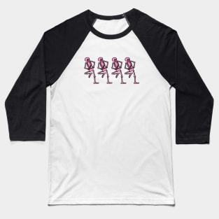 Spooky Scary Skeletons (Pink) Baseball T-Shirt
